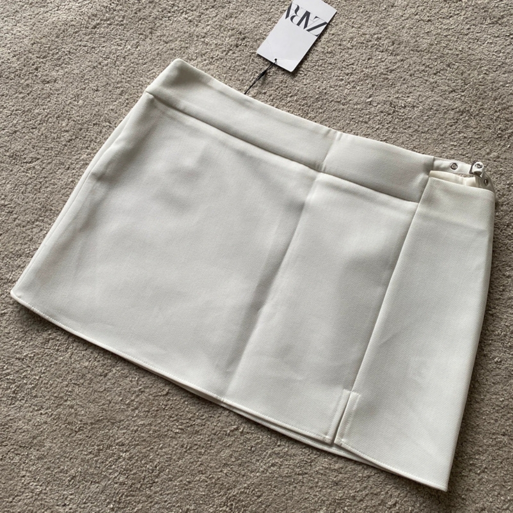Zara white cream mini skirt